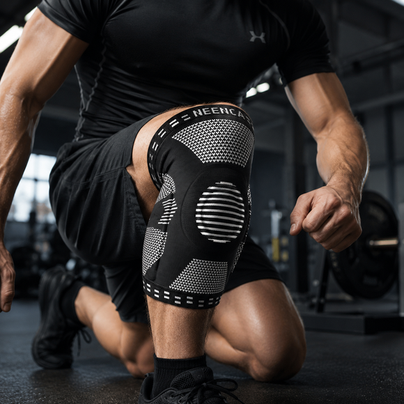 Close-up of the ProFlex gel patella ring and side stabilizers